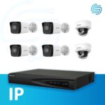 نظام المراقبة ب 4 كاميرات خارجية و كاميرتين داخليتين  IP