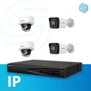 نظام المراقبة بكاميرتين خارجيتين  و كاميرتين داخليتين  IP